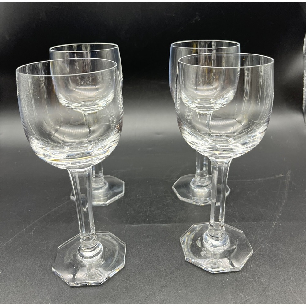 Vintage Kosta Boda Hock Crystal Wine Glass Set of 4 Signed